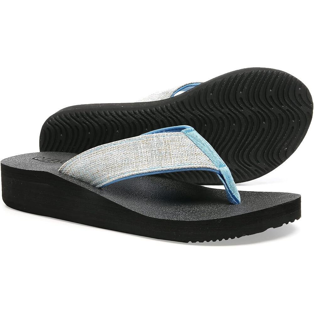 BOGO Wedge Sandals with Stylish Straps for Women Dressy Comfortable Sky Blue